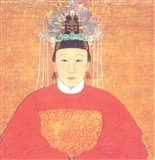038 明 戴凤冠的明代贵妃《朱夫人像》.jpg