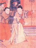 049 明 穿弓鞋的妇女 山西宾宁寺明《水陆画》局部.jpg