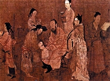 北齐 梳丫髻或裹巾子、穿翻领袍服的士人 《北齐校书.jpg