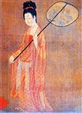 唐 穿大袖透明衫子的唐代宫女 周昉《簪花仕女图》局部.jpg